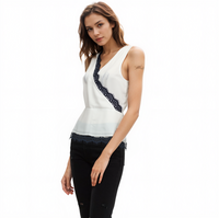 Pleione Lace-trimmed Peplum Blouse