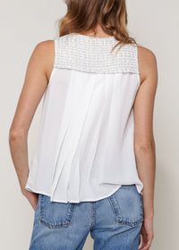 Back view of Women's Sleeveless Tweed Blouse