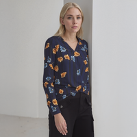 Pleione Wrap Front Long Sleeve Blouse