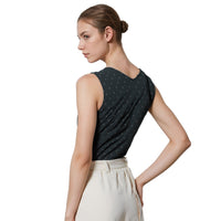 UPDATED - Pleione V-Neck Side Cinch Tie Shell Top In Black