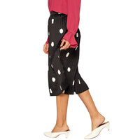 Pleione Pleated Polka Dot Midi Skirt In Black