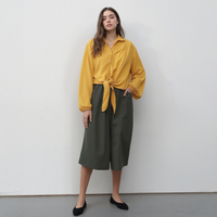 UPDATED - Pleione Women's Pleated Wide Leg Capris