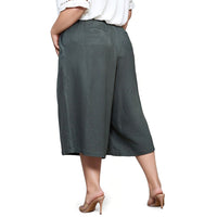 UPDATED - Pleione Plus Women's Pleated Wide Leg Capris