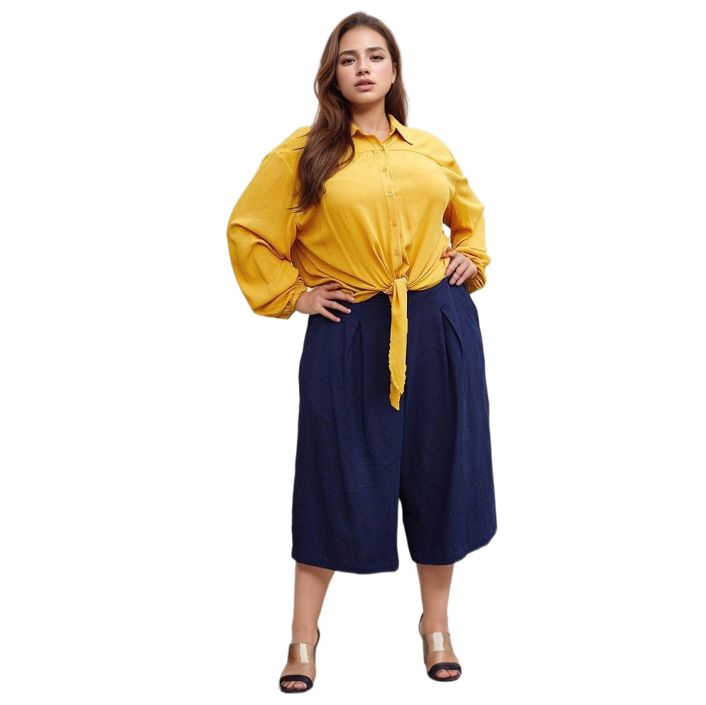 UPDATED - Pleione Plus Women's Pleated Wide Leg Capris