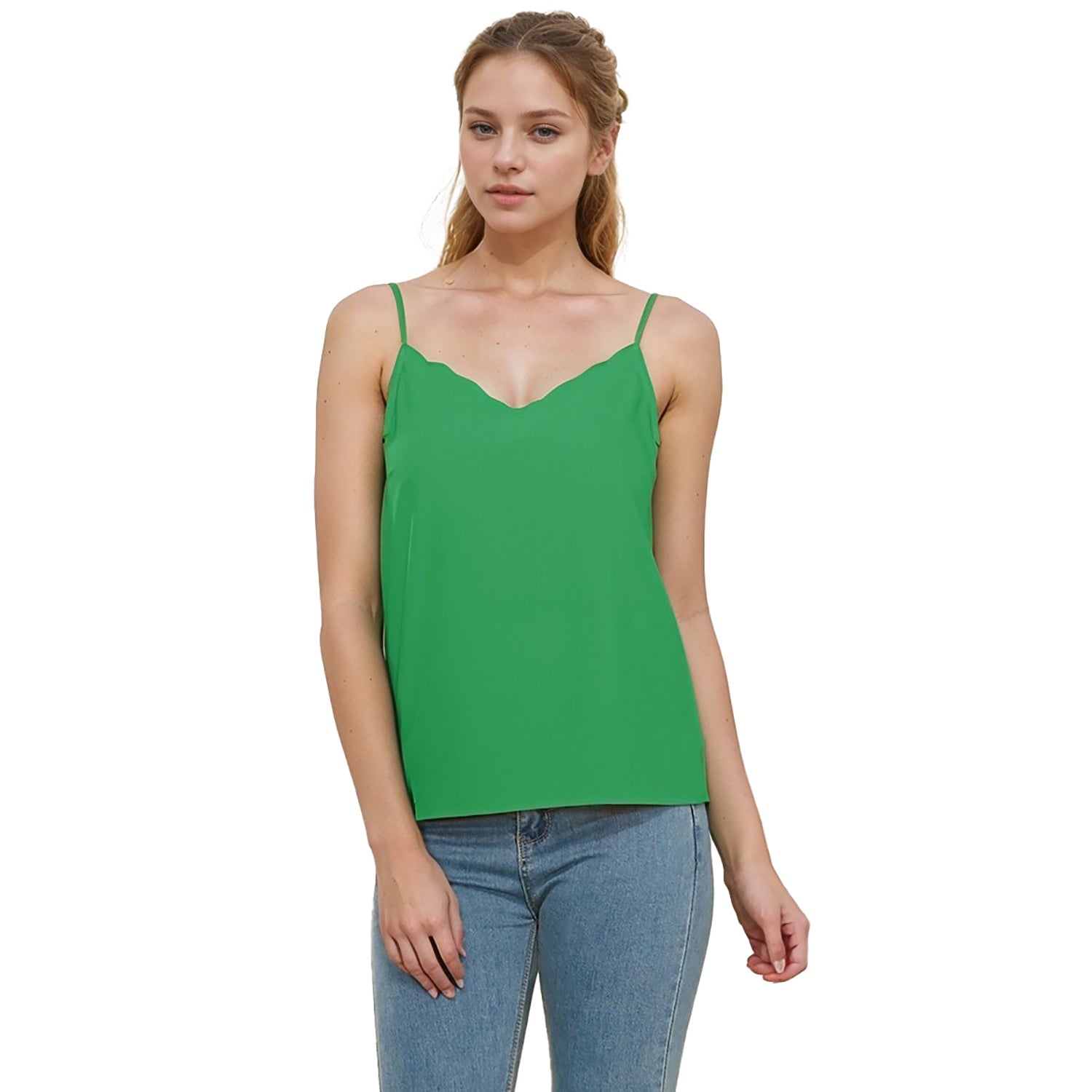 Pleione Women's Petal Edge Cami Blouse