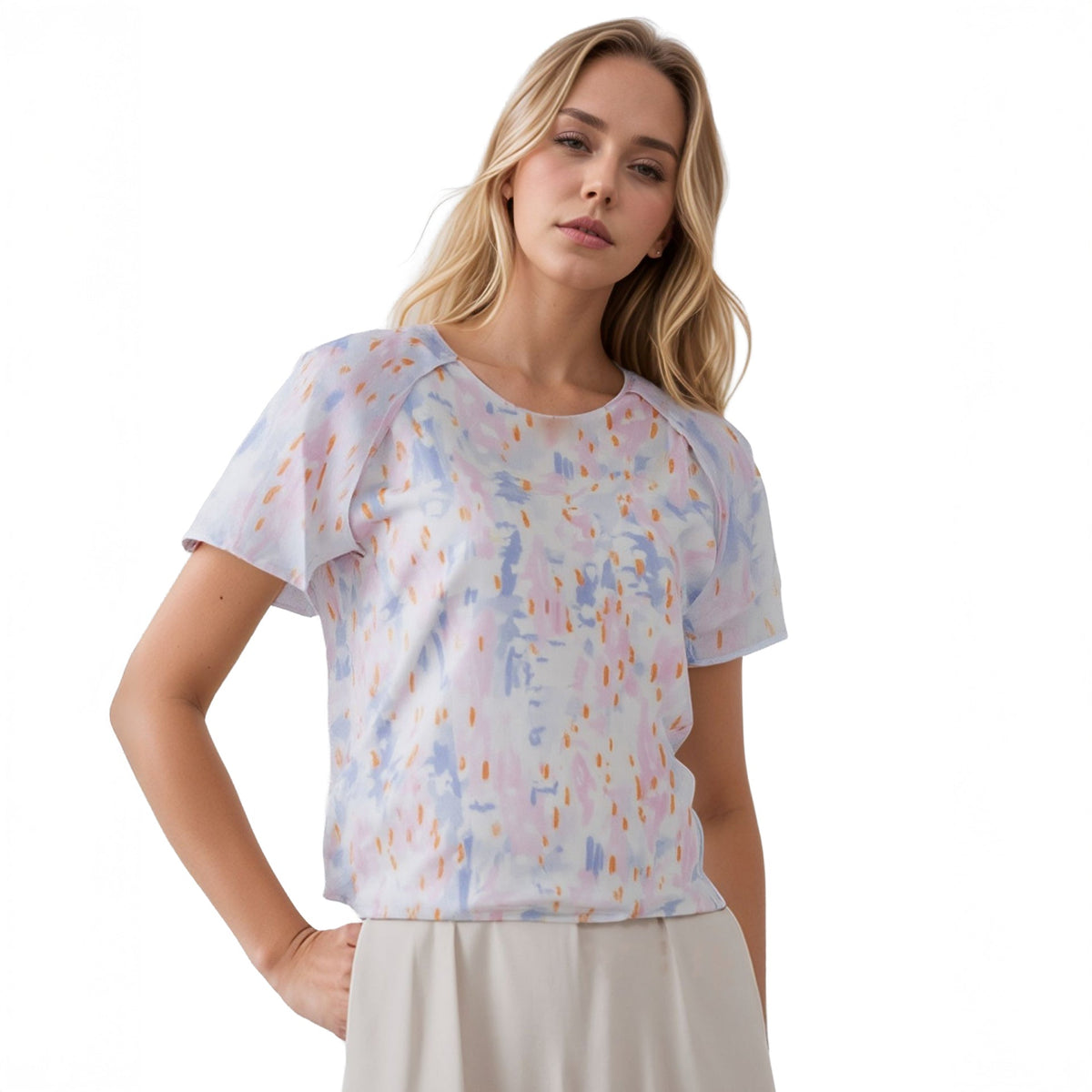 Women's Paint Splashed Printed Top