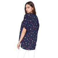 Pleione Hi-Lo Dolman Short Sleeve V-neck Blouse