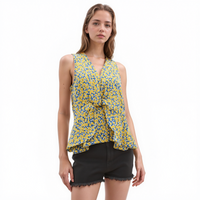 Pleione Sleeveless V-neck Twist Blouse by Shop at Konus
