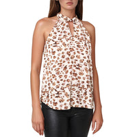 Pleione Twist Front Tie Back Halter Top