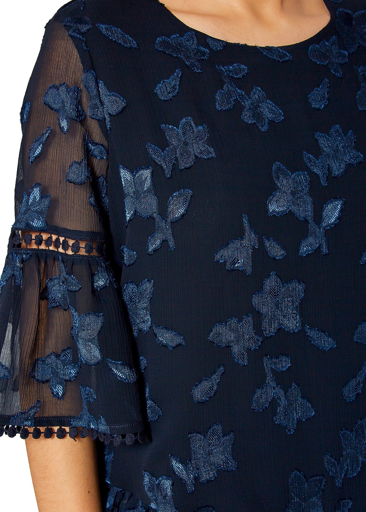 Pleione Women's Charmuese Contrast Cross Front Blouse