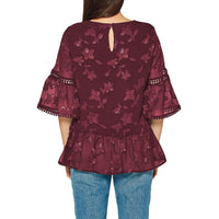 Pleione Women's Charmuese Contrast Cross Front Blouse