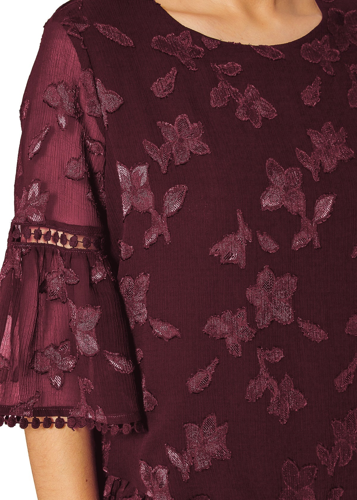 Pleione Women's Charmuese Contrast Cross Front Blouse