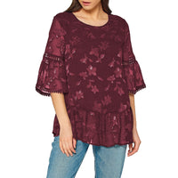 Pleione Women's Charmuese Contrast Cross Front Blouse