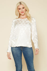 Women's Cross Front Crewneck Blouse Top - shopatkonus