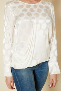 Women's Cross Front Crewneck Blouse Top - shopatkonus