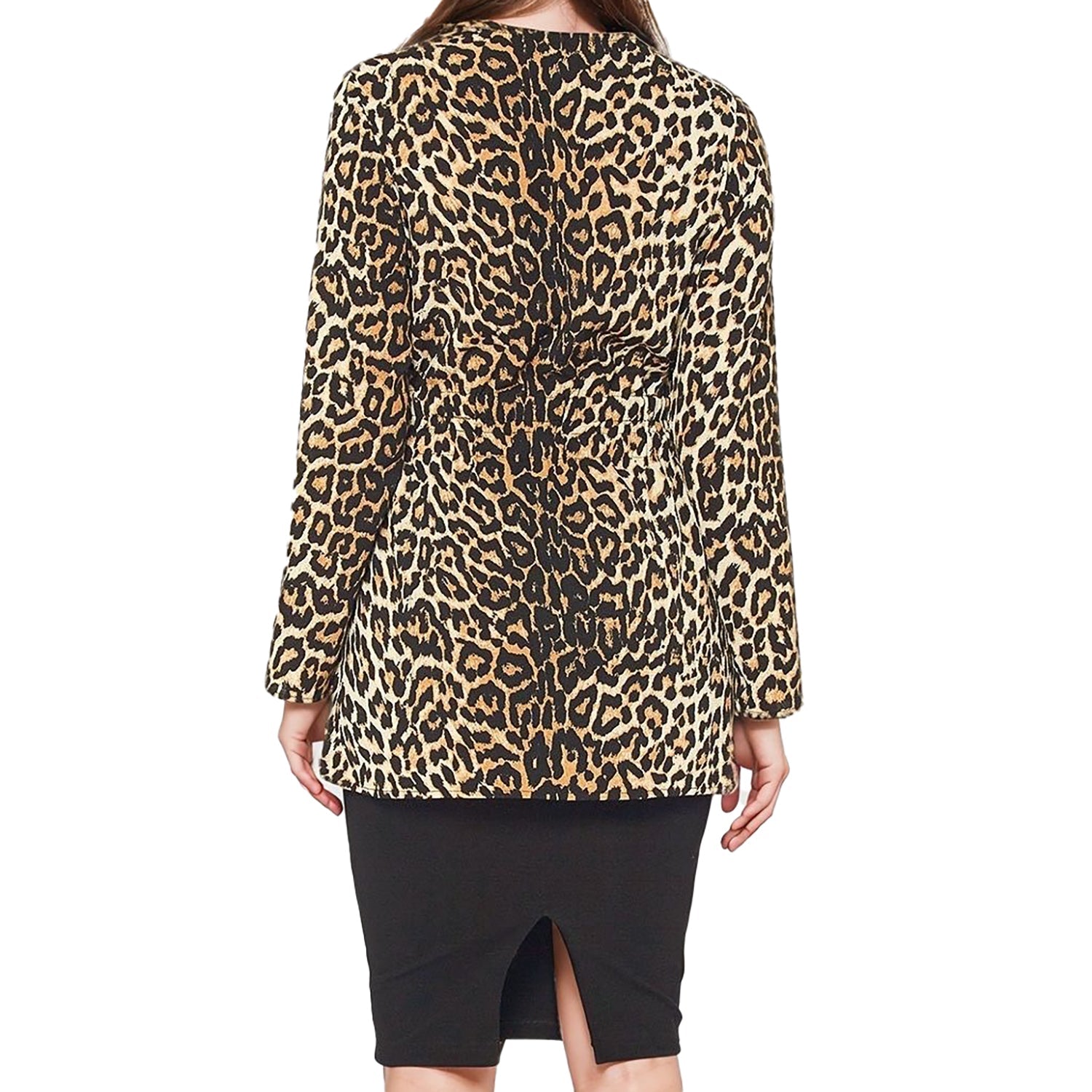 Pleione Women's Leopard Tie Front Top