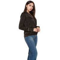 Pleione Women's V-neck Surplice Front Pajama Blouse in Black