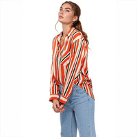 Pleione Women's Printed Linen Button Down Shirt