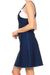 Left side view of Adjustable Strap Overall Dress 