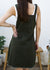 Green Adjustable Strap Overall Dress 