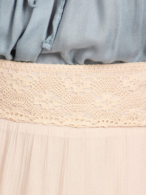 View of waistband of Maxi Bohemian Layered Skirt
