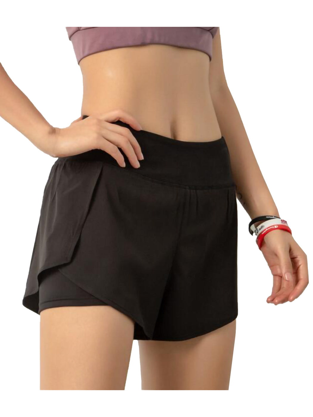 Black Workout Running Shorts Quick Dry with Pocket 