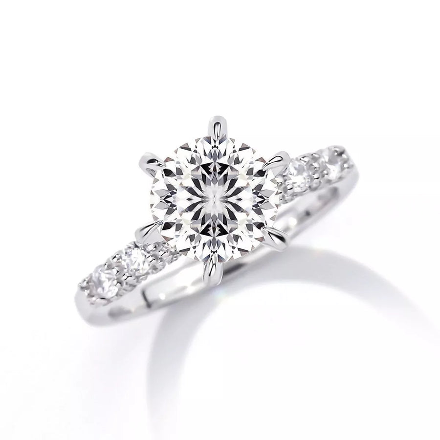 Diamond ring with a white background