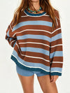 Oversized Striped Crew Neck Sweater