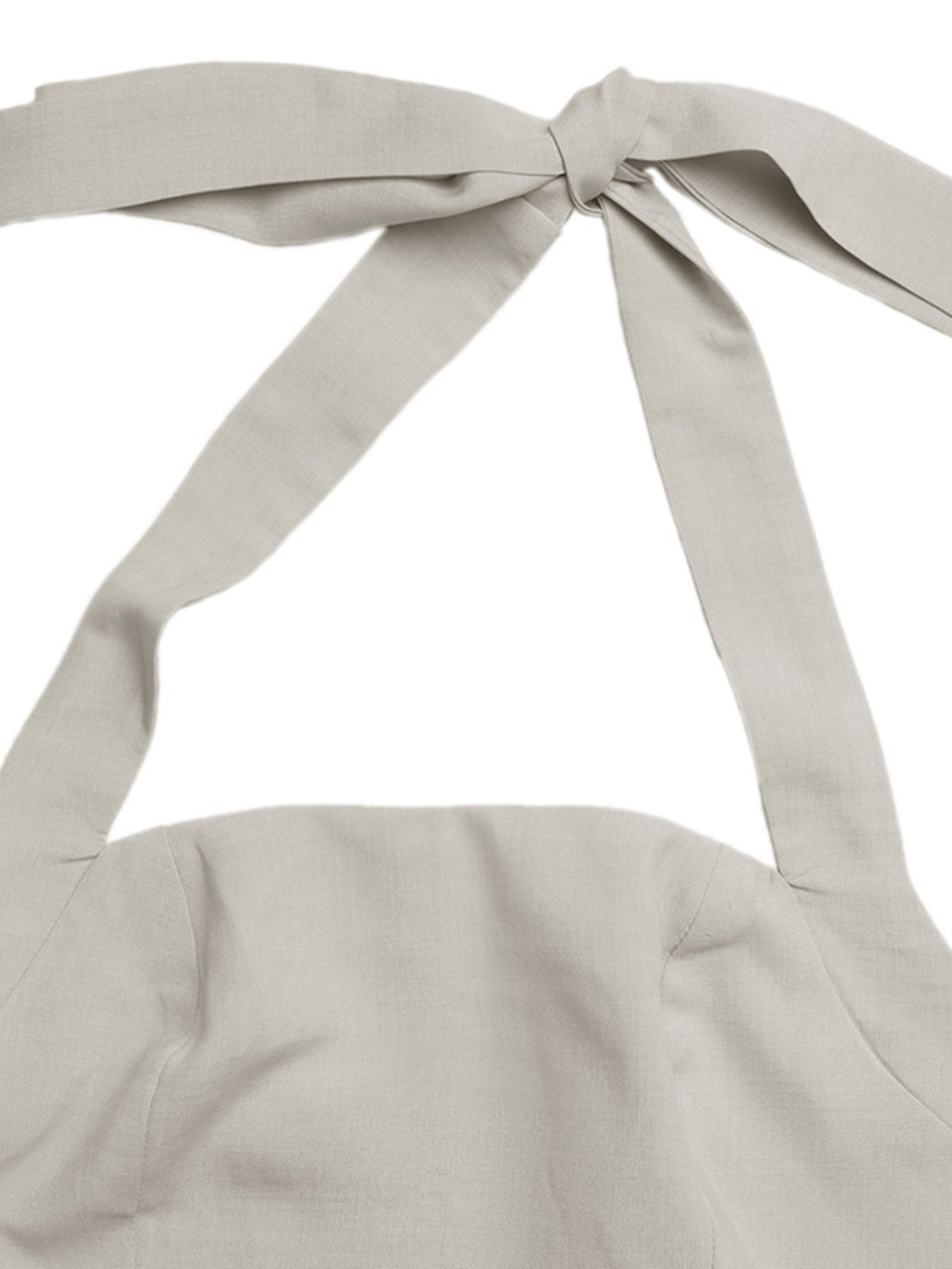 Light gray tote bag with a bow on a white background