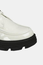 View of the front of Forever Link Buckled Platform Lug Sole Loafers