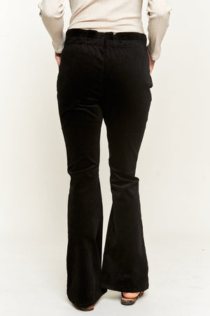 Black CORDUROY FLARE PANTS
