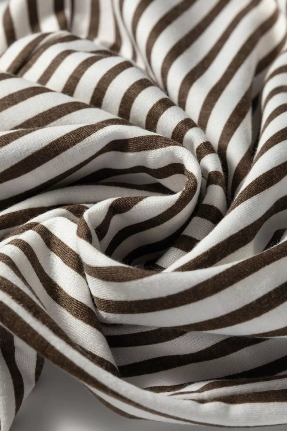 Close-up of brown and white striped fabric