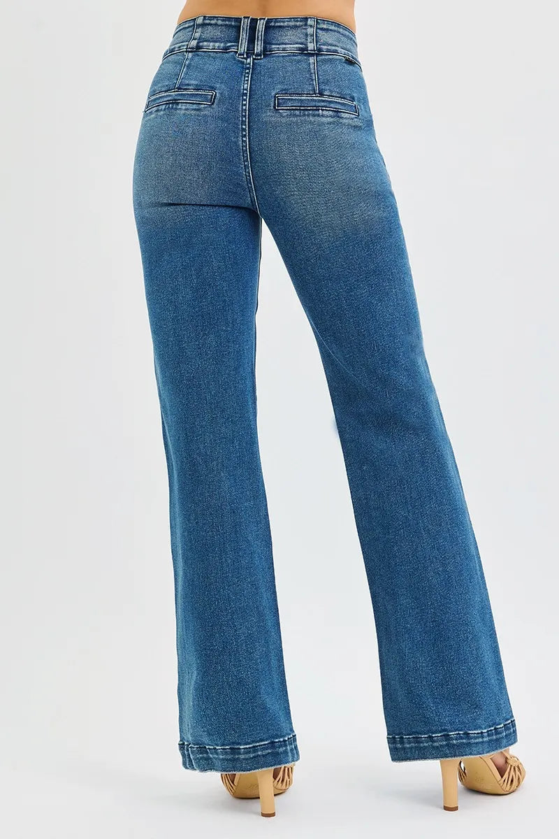 Blue jeans on a white background