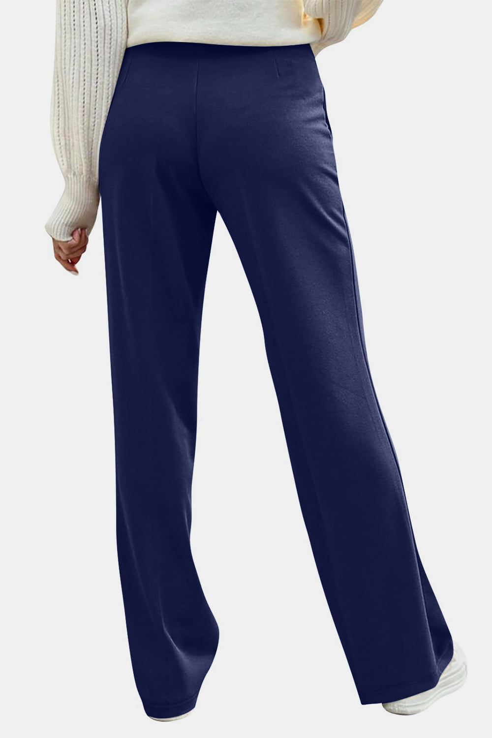 Back view of Decorative Button High Rise Pants