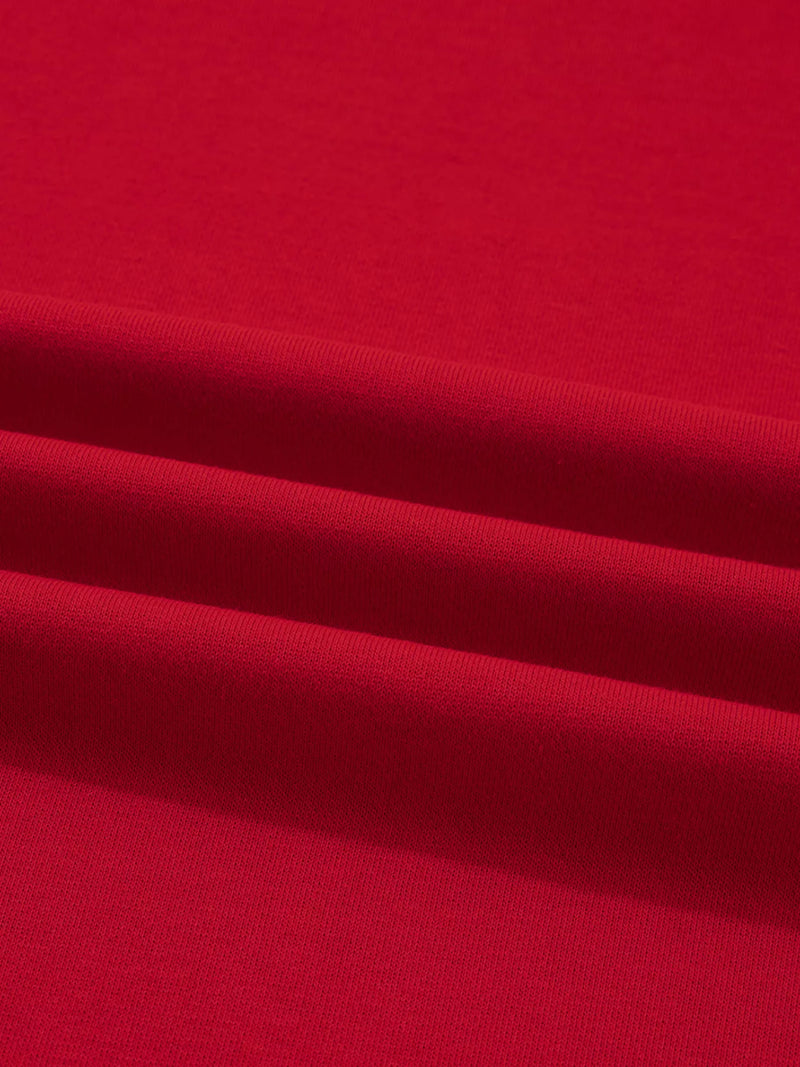 Close-up of red fabric with visible texture