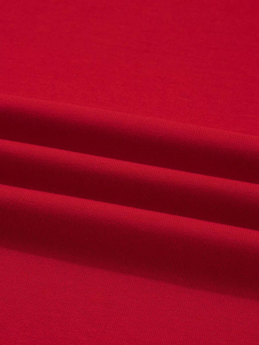 Close-up of red fabric with visible texture