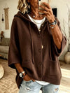 Women's Hooded Button-Down Knit Cardigan