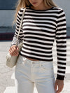 Striped Long Sleeve Knit Top