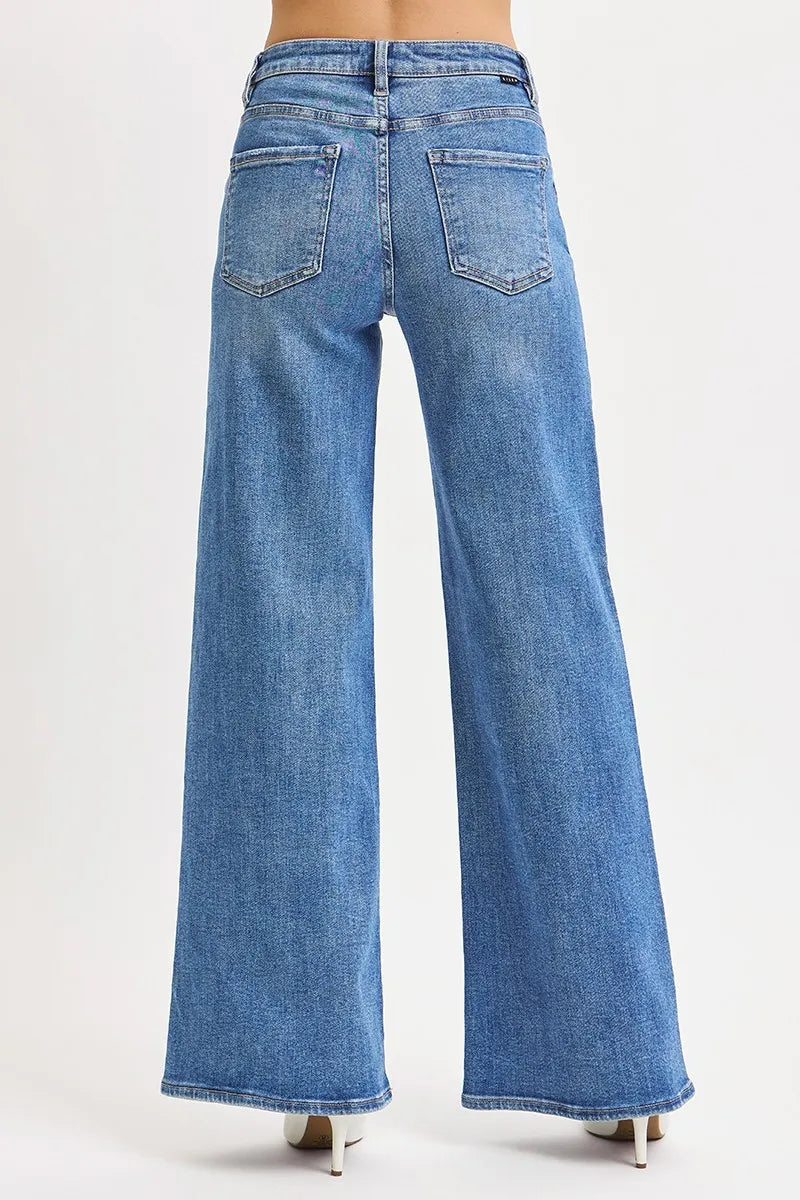 Blue jeans on a white background