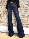 Women's High-Waisted Flare Jeans Dark Blue