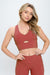 Burgundy Two Piece Activewear Set with Cut-Out Detail