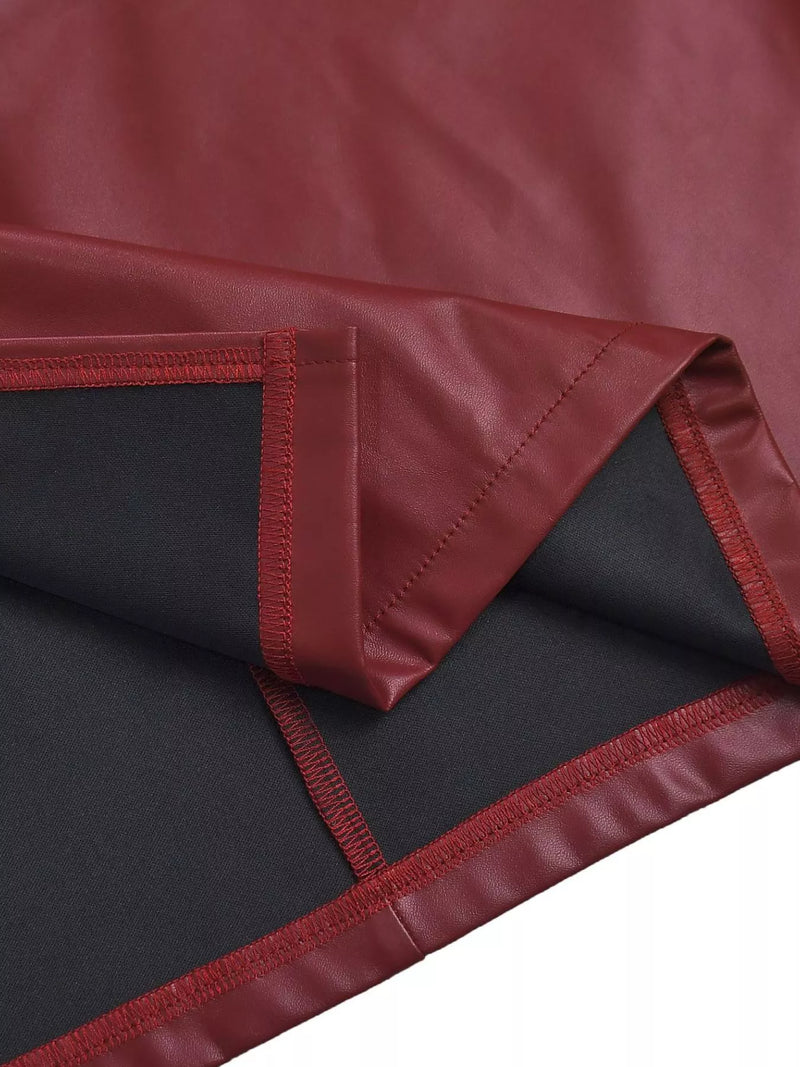 Close-up of a red and black fabric with a visible seam