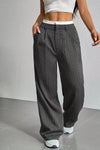 High-Waisted Pinstripe Wide-Leg Pants