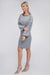 Right side view of Bishop Sleeve Metallic Dress