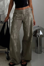 Front view of Wide Leg Jeans with Pockets
