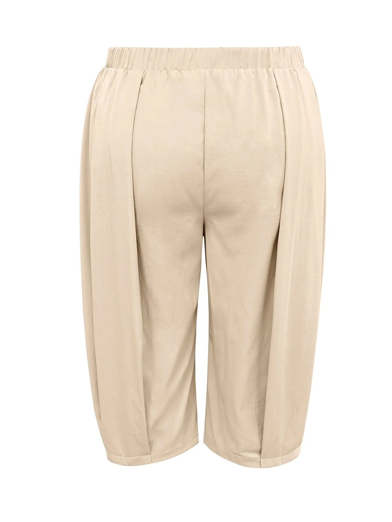 Beige capri pants on a white background