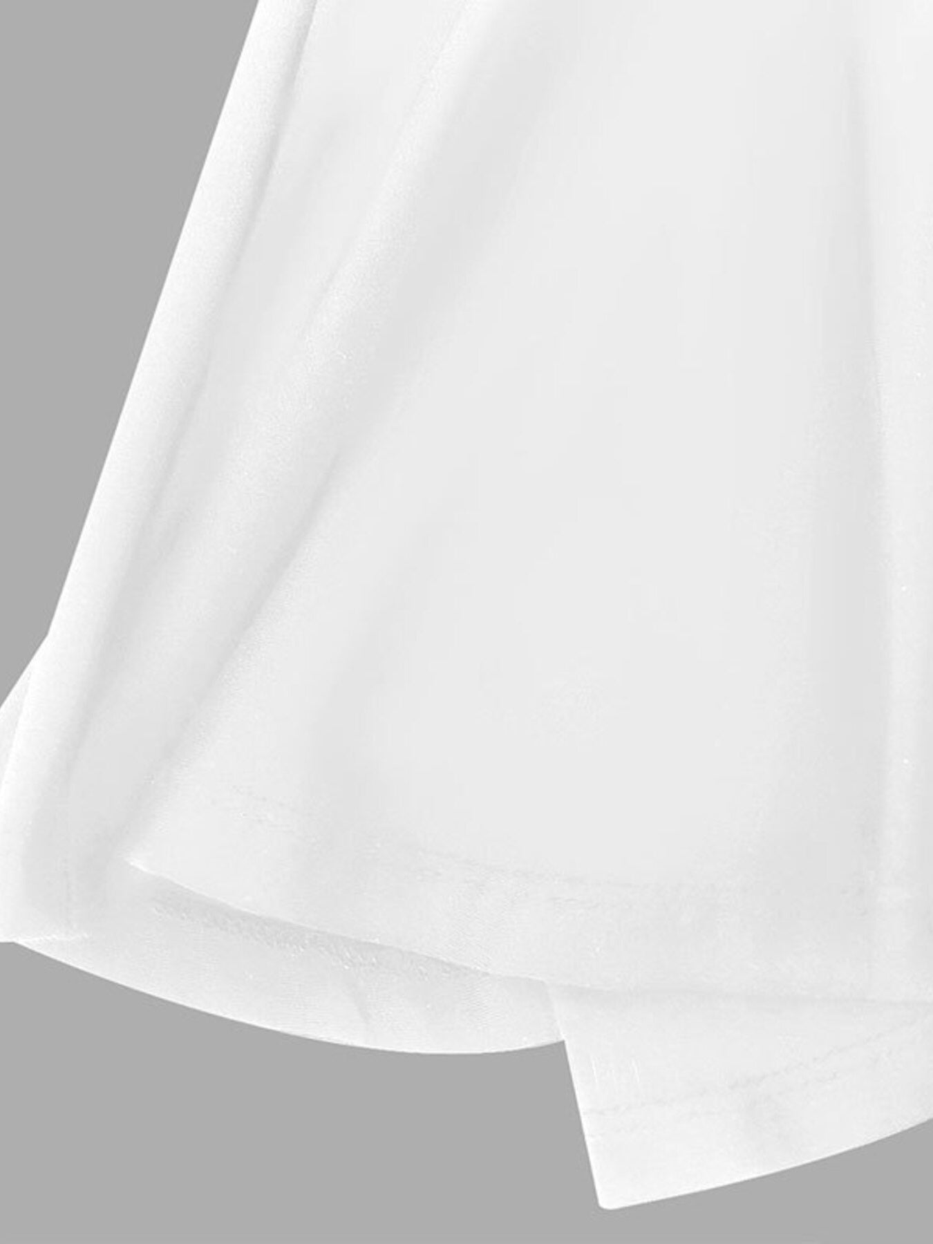 White fabric on a gray background