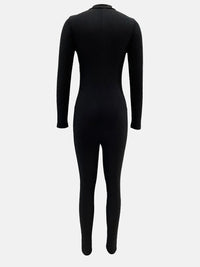Black full-body suit on a white background