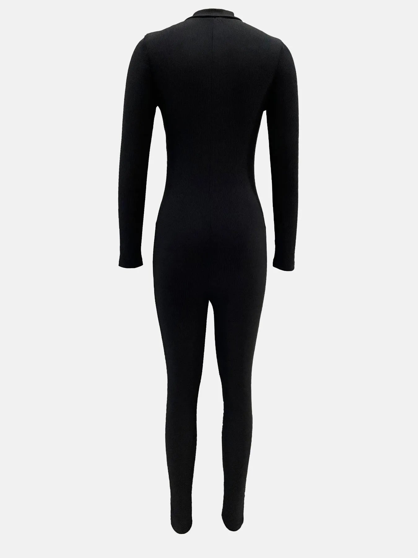 Black full-body suit on a white background