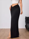 Slit Twist-Front Bodycon Maxi Skirt